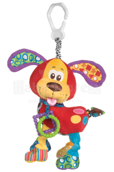 Playgro Art.  0181200 Разноцветная игрушка с клипсой и погремушками Щенок