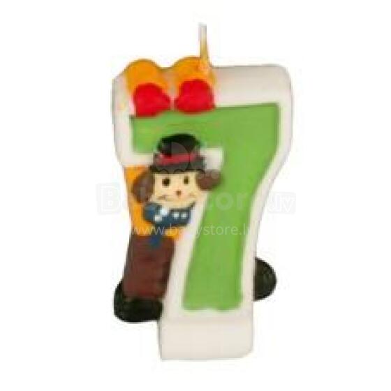 Žvakė su klounu Numeris 8 cm