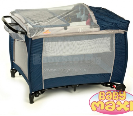 Baby Maxi 2012 MOD 2 dark blue-grey multifunkcionālā ceļojumu gulta 2 līmeņu 698