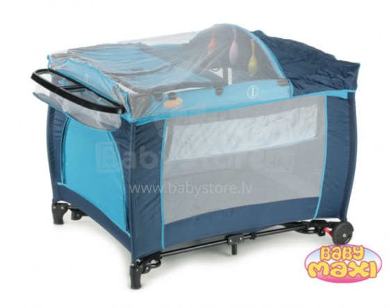 „Baby Maxi 2012 MOD 2“ tamsiai mėlynai-šviesiai mėlyna daugiafunkcė kelioninė lova 2 aukštais (697)
