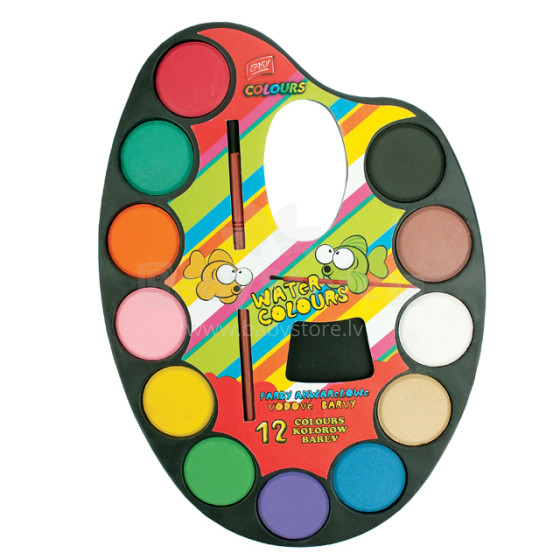 Easy Stationery Water Colors 830035 Детские цветные акварельные краски - упаковка 12 шт.