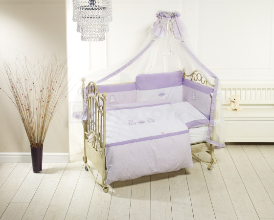 Feretti Trio Orsetti violet/white Bērnu gultas veļas komplekts
