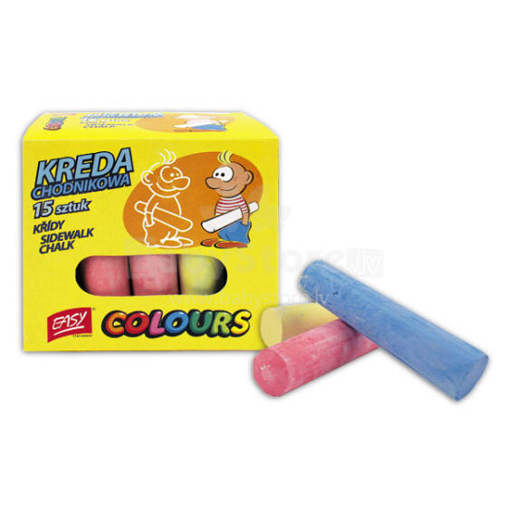 „Easy Stationery“ KREDA 88305 spalvoti klasikiniai kritimai - 15 vnt.