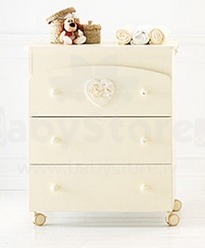 Lettino Baby Expert Lui&Lei Panna Oro Детская эксклюзивная мебель (комод) с кристаллами Swarovski Lui e Lei, цвет: Молочный/золотой