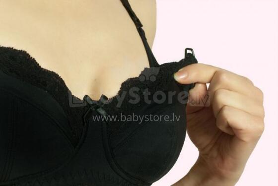 „Bogema Lingerie Art.37999“ juodos rožės motinystės / slaugos liemenėlė su nusegamu diržu