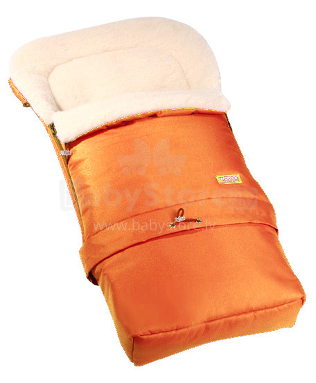 WOMAR 26602 Orange Спальный мешок на натуральной овчинке для коляски №20 106 cm