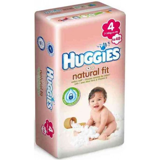 Huggies Natural Fit  4 (7-14 kg) 48 подгузники 