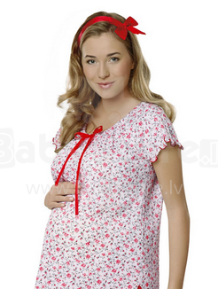 Itališkas mados „Bogna“ naktinis marškinėlis nėščiosioms / mityba Raudona