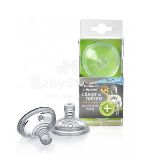 „Tommee Tippee“ art. 42112851 CTN anti-colic buteliukų čiulptukai, vidutiniai purškalai (2vnt.)