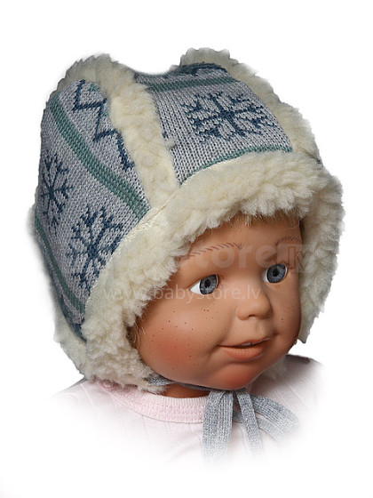 Lorita Зимняя плотная шапочка для новорождённых шерстяная art. 239 (40 размер)