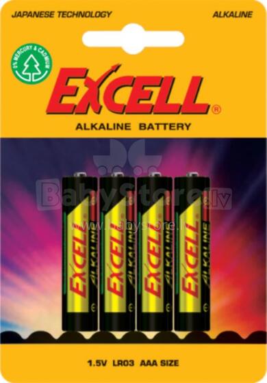 „Excell“ šarminės, AA / LR03, 4 pakuočių baterijos karuselėms, ratukams, supamosioms kėdėms (4vnt.) 70532