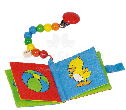 Goki VG742620 Colth picture book (squeaker and crinkle foil) with dummy