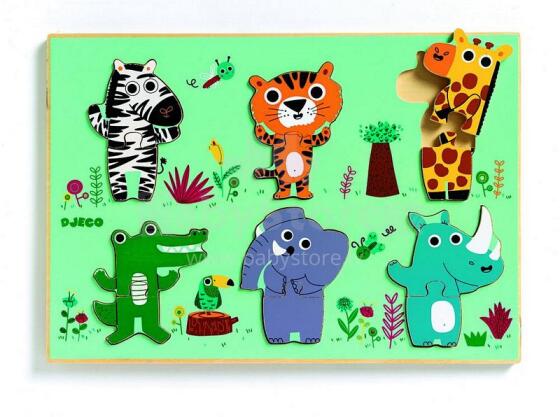 „DJECO Wooden Puzzles Developing puzzle Coucou“ - „croco DJ01258“