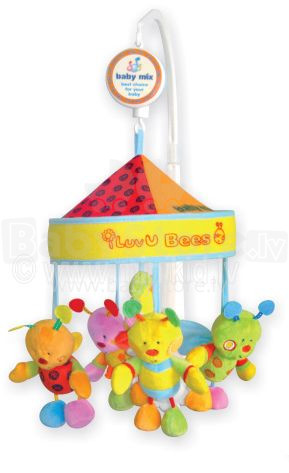 Baby Mix  781MC Musical Mobile Muzikālais karuselis ar plīša mantiņām Bitītes