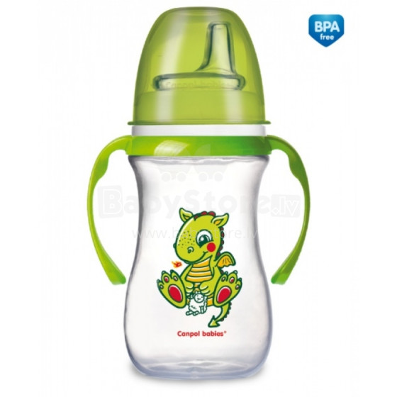 CANPOL BABIES 35/201 puodelis, skirtas kūdikiams nuo 6 mėnesių amžiaus su minkštu dangteliu 240 ml