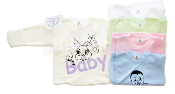 Margo medvilniniai kūdikių marškinėliai BOBAS su 56-68 dydžio pirštinėmis.