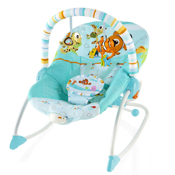 Disney Baby D660053 Nemo Rocker Переносные вибрирующие детские качели с рождения  (3кг - 18кг)