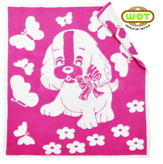 WOT ADXS 003/1026 ŠUNIS Aukštos kokybės vaikiška medvilninė antklodė (antklodė) 100x118 cm