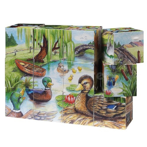 Goki VG57562 Cube puzzle, in the country