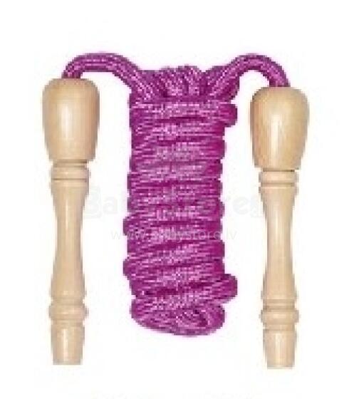 Goki VGGK105a Skipping rope with varnished wooden-screw-handle (purple)