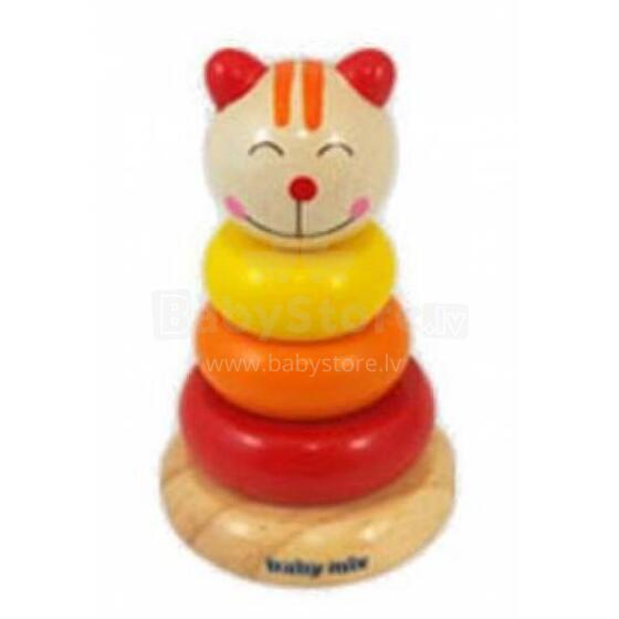 „Babymix Art.TP-C-149“ klasikinė vaikų medinė piramidė
