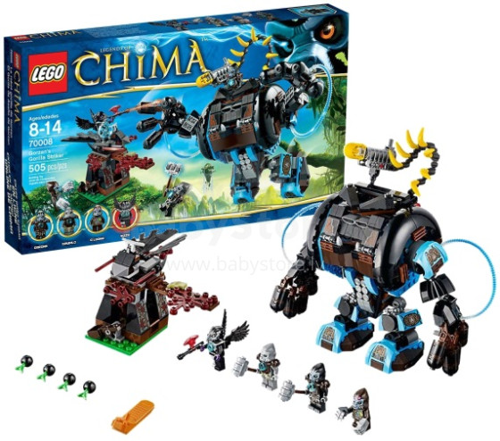 „Lego Chima“ kovos mašina „Gorillas Gorzana 70008“