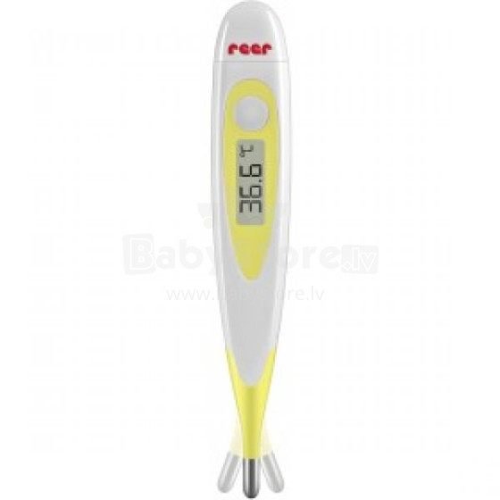 REER 9844 Digital clinical thermometer with flex. test prod., yellow