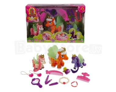 SIMBA 105955172 „Filly Beauty Queen 3 Ponies“ su aksesuarais 13 ir 7 cm
