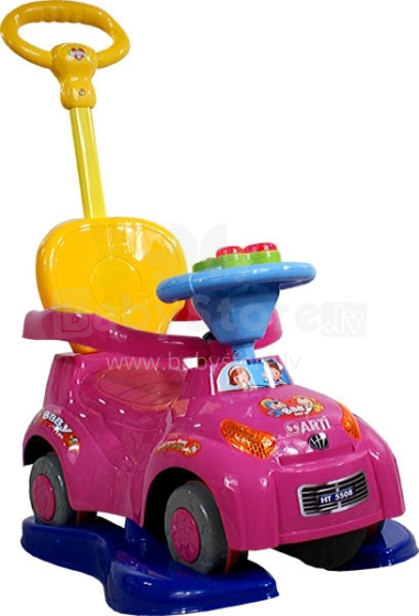 Arti 5508C 3in1 Music Safety Car Liela stumjamā mašīna-staigulis, pink