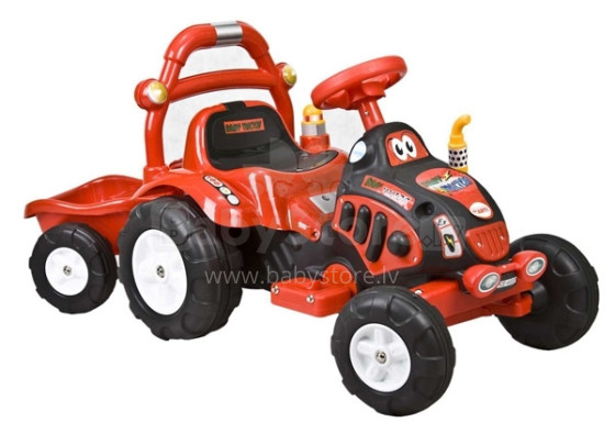 „Arti“ traktorius + priekaba O-KB-6038 raudonas traktorius su akumuliatoriumi