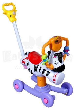 Arti Rocking Animal 668-34 ML + Wheels Horse white Детская карусель-качалка с ручкой Лошадка