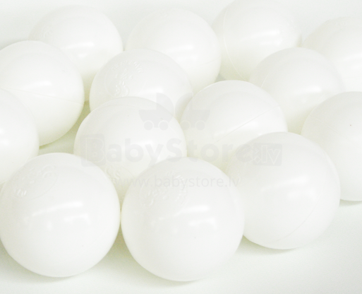 Mėlynojo kaspino sausi baseino kamuoliukai balti 004615 baseino kamuoliai - balti Ø 6 cm, 500 vnt.