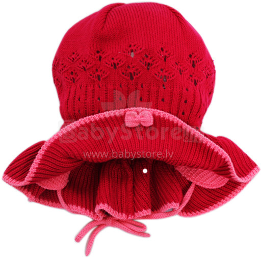 Lenne'14 Paula Art.14241-203  Knitted cap Вязанная детская хлопковая шапка для девочек на завязочках