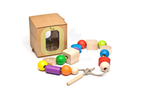 Eco Toys Art.70003 Игрушка для нанизывания цветные фигурки в картонной коробочке