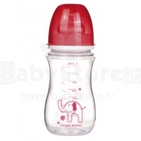 Canpol Babies36/206 Plastmasas pudelīte 240ml 3-6 m.+BPA, ar silikona knupīti