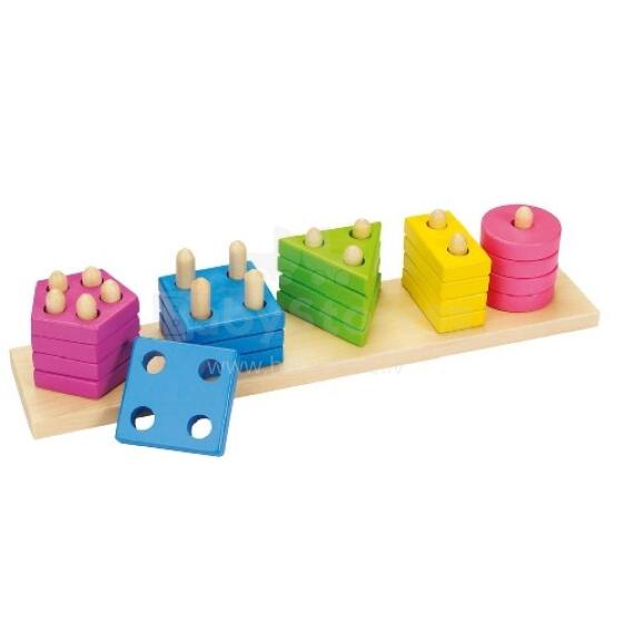 Goki VG58927 Medinė dėlionė „Geometrinės figūros“