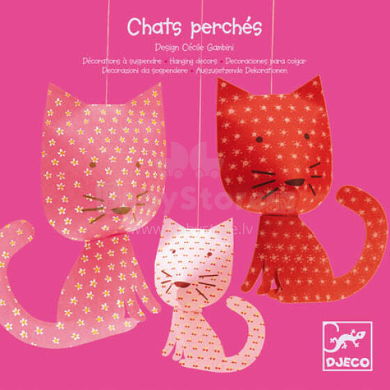 Djeco DD04955 Cats Hangers 3D interjero katės 3 vnt
