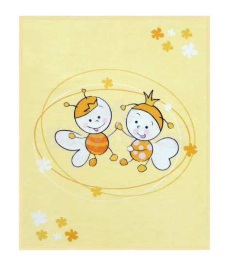 Vaikiškas medvilninis antklodė „Lorelli Bee Yellow“ 85x110 cm