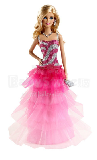 „Mattel Barbie Pink“ ir „Fuffle Ruffle“ suknelės lėlės menas. BFW16B lėlė Barbė "madingas rinkinys"