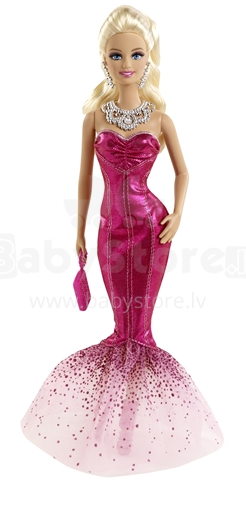 „Mattel Barbie Pink“ ir „Fuffle Ruffle“ suknelės lėlės menas. BFW16C lėlės barbė „madingas rinkinys“
