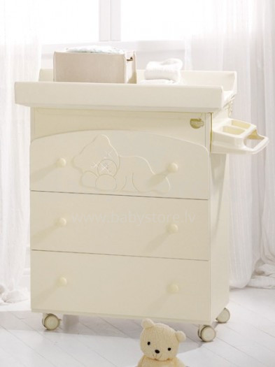 Baby Expert Bath Basin Baby Coccolo Lux Cream Art.65127  Пеленальный комод с ванночкой с кристаллами Swarovski