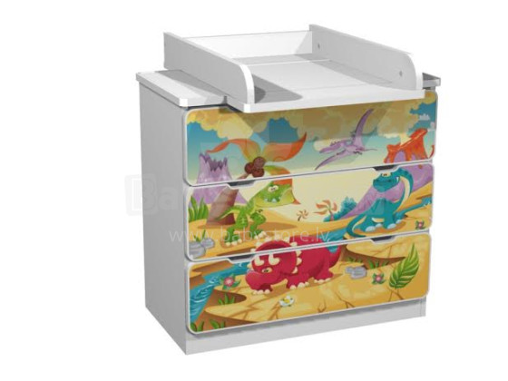 AMI 3S Dino Bērnu stilīga kumode ar pārtinamo galdiņu 82x80x45,5cm