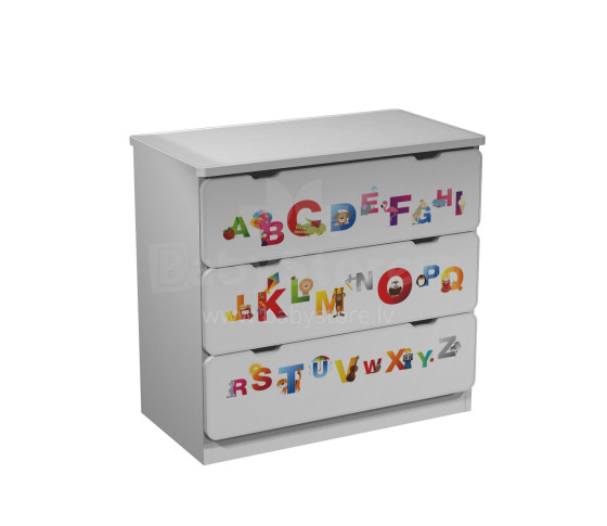 AMI 3S Alphabets  Bērnu stilīga kumode 82x80x45,5cm