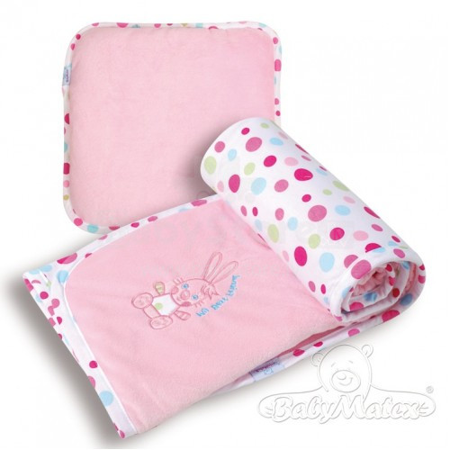 „Baby Matex Best Friends Pink Pink 2626“ kūdikių antklodė / kilimėlis + pagalvė