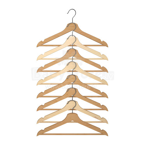 Made in Sweden Bumerang Art.302.385.43 Curved clothes hanger, natural