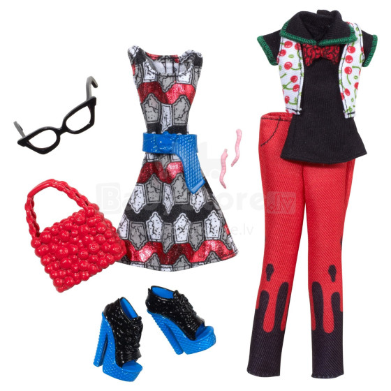 „Mattel Monster High Fashion Pack“ žaidimų rinkinys - „Ghoulia Yelps“ menas. Y0402 Lėlių drabužiai