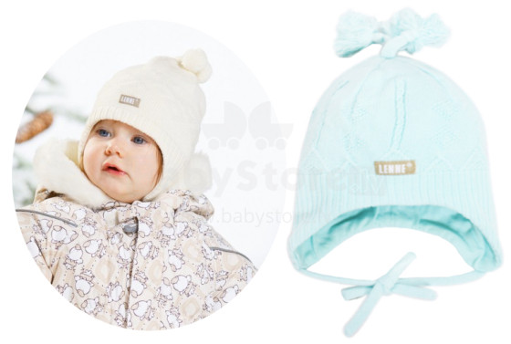 Lenne'15 Baby Art.14370-400 Knitted cap Вязанная полушерстяная шапка для младенцев на завязочках