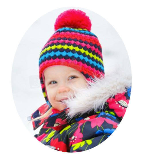 LENNE'15 Paula 14384-187 Knitted cap Вязанная полушерстяная шапка для младенцев на завязочках