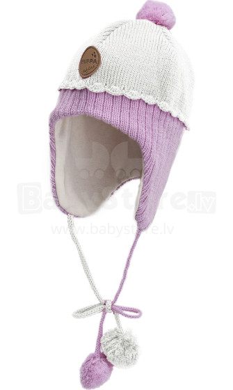 Huppa '15 Zoe 8380AW/920 Теплая вязанная шапочка для деток с хлопковой подкладкой (р.XS-M)