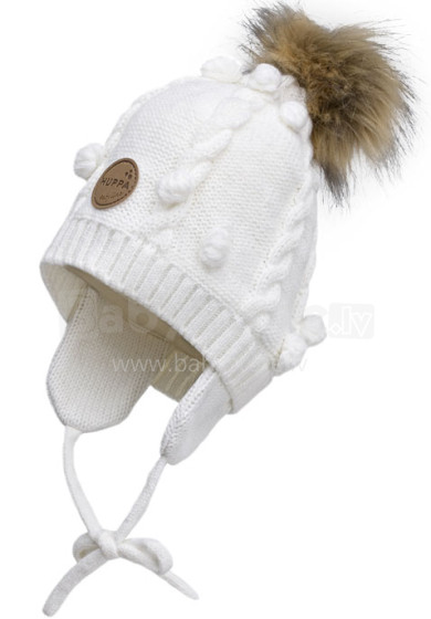Huppa '17 Macy Art.83570000-60020 Megztinė kūdikių kepurė žiemai su medvilniniu pamušalu (dydis XS-M)